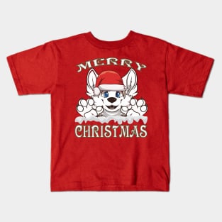 Cute Fursuit Puppy Dog, Christmas furry fursona Kids T-Shirt